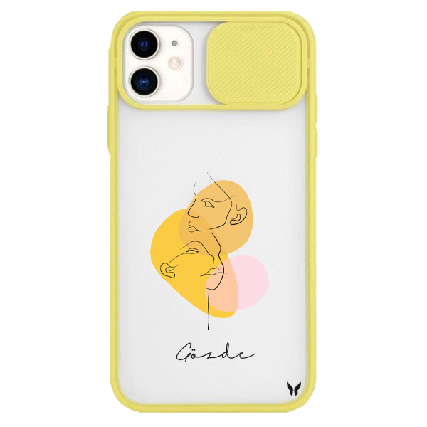 Pastel Seri 07 Sarı Kamera Sürgülü Kılıf