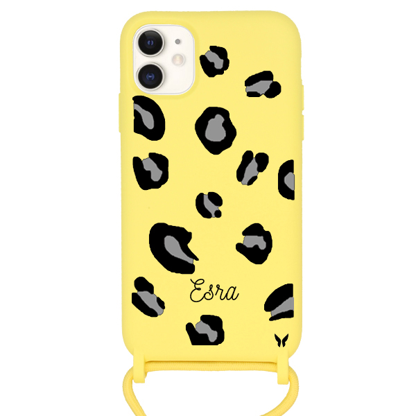 Polkadot Leopar Gri İpli Lansman Kılıf