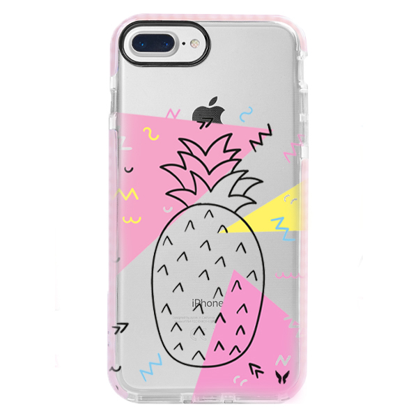 Pembe Çizgili Ananas Ultra Korumalı Kılıf