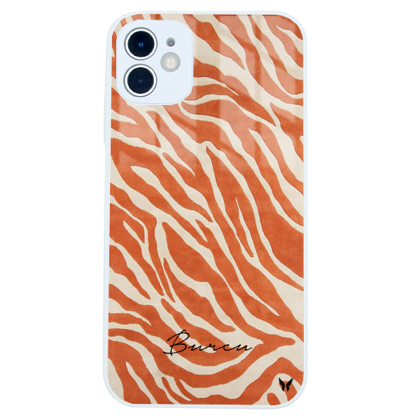 Turuncu Zebra Glossy Telefon Kılıfı