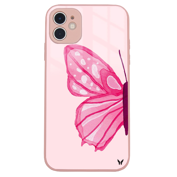 Pink Butterfly Glossy Telefon Kılıfı