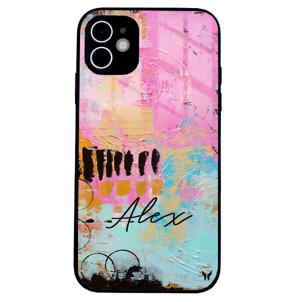 Dairesel Boya Glossy Telefon Kılıfı