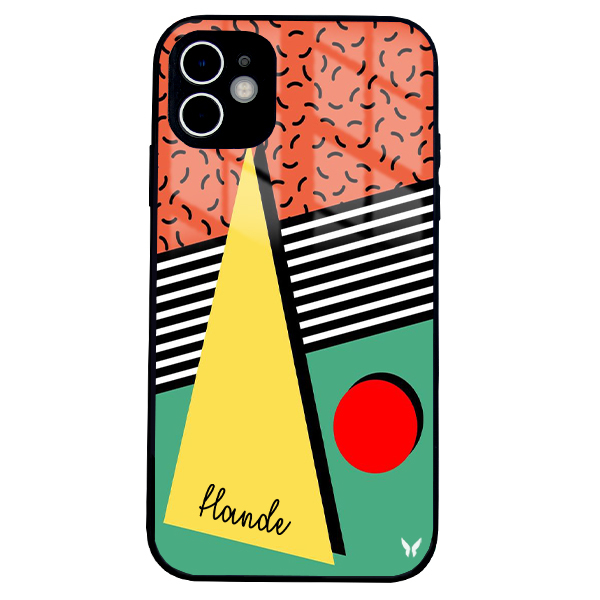 Geometrik Seri Üçgen Yuvarlak Glossy Telefon Kılıfı
