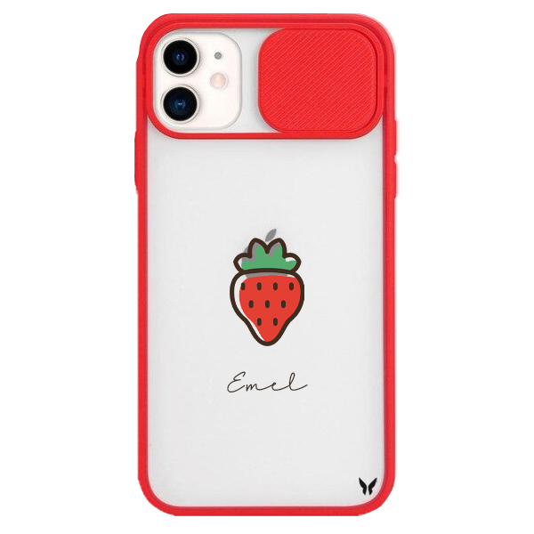 Fruit Seri Çilek Kamera Sürgülü Kılıf