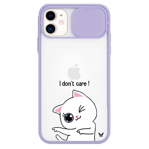 I Dont Care Cat Kamera Sürgülü Kılıf